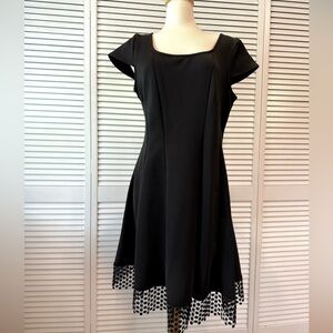 Donna Ricco Black Dress with Fun Hem Detail